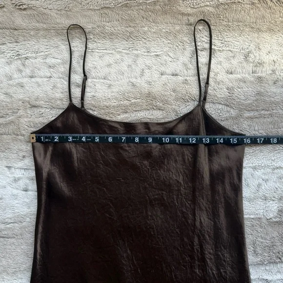 VINCE Satin Slip Dress in Nutwood Size S - Picture 10 of 16